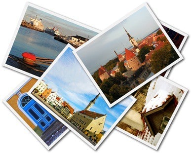 A collage of Tallinn Estonian photos on the white background